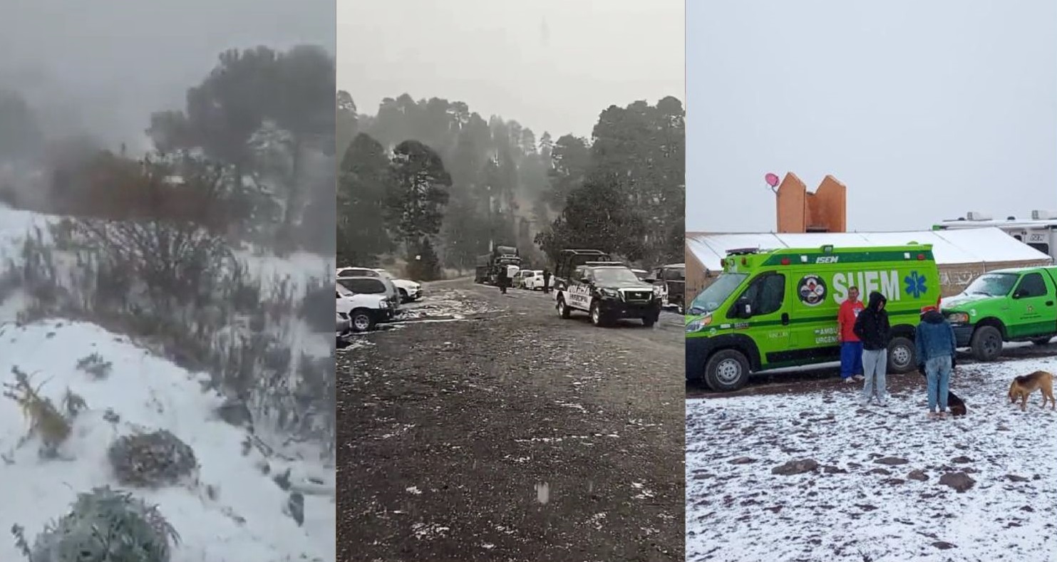 Se registró la primera caída de nieve en el Nevado de Toluca esta Navidad (Capturas Twitter)
