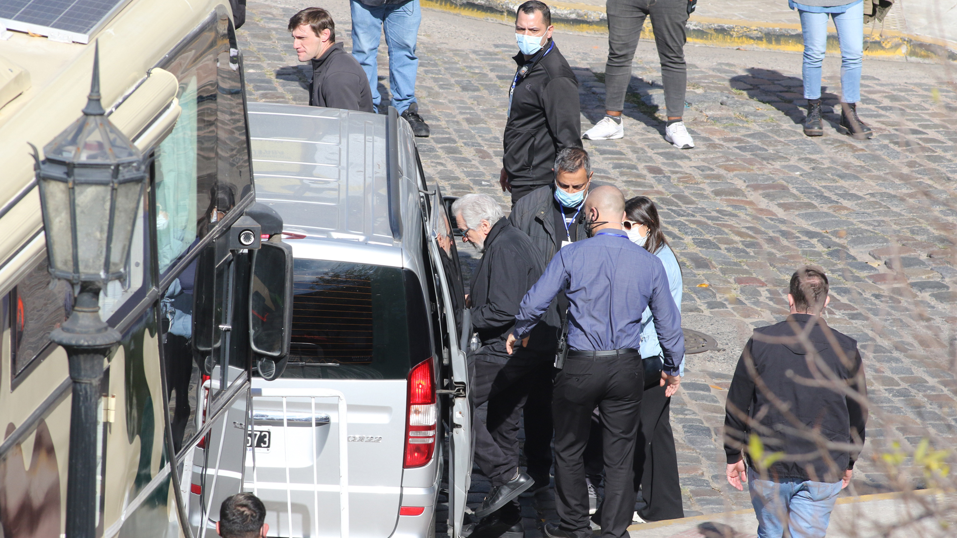 On board a truck, the famous actor did some sightseeing in our country after the shooting