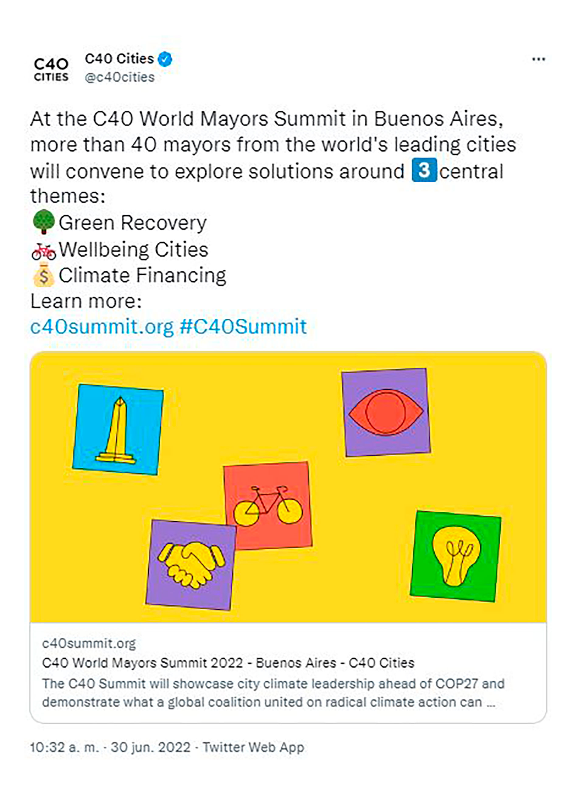 El anuncio de C40 Cities