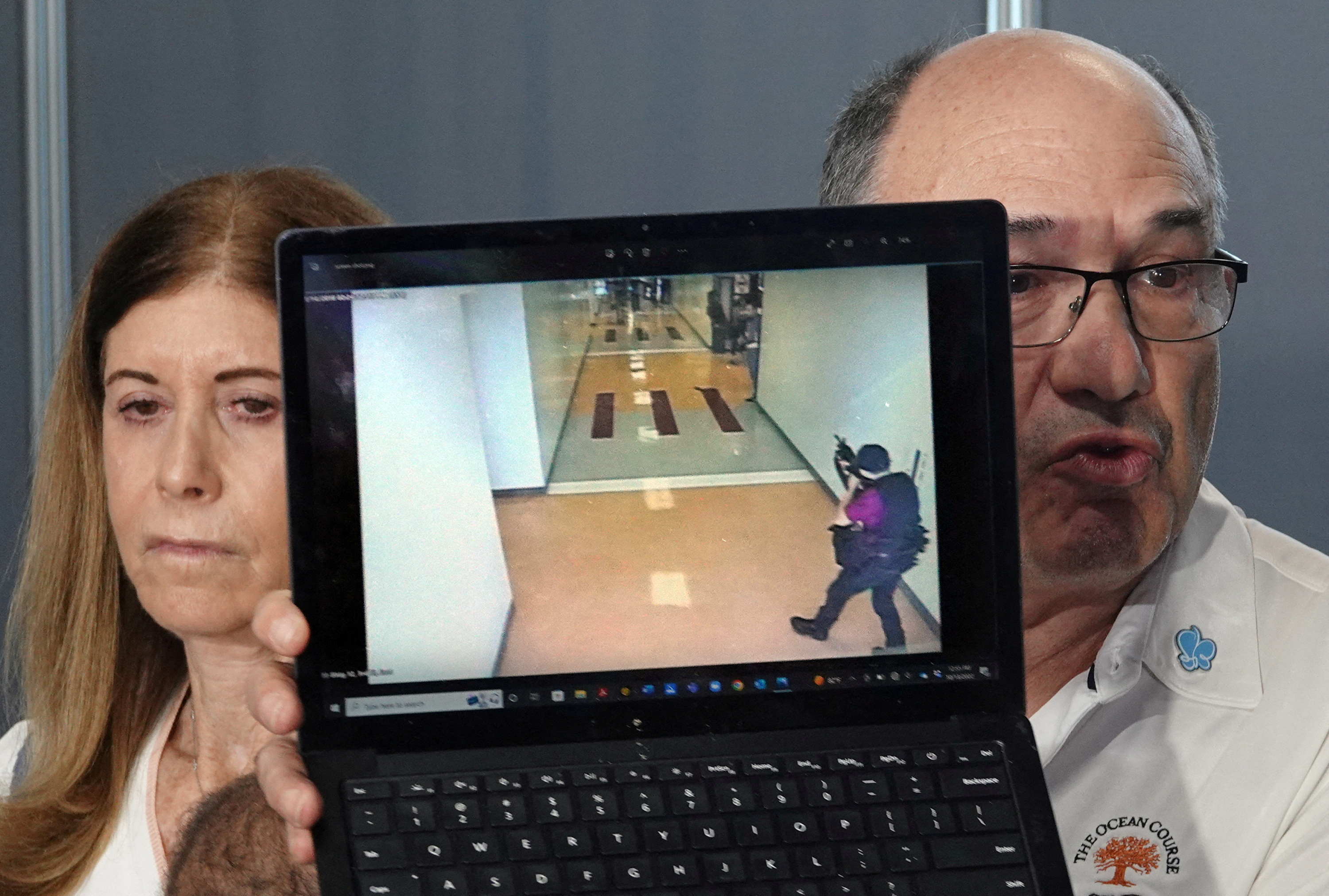 "This is the last thing my son saw"Michael Schulman said showing a video of the massacre (via Reuters/File)