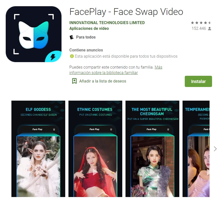 FacePlay está disponible para iOS y Android