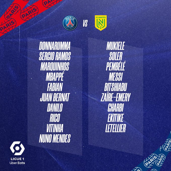 Those summoned by Christophe Galtier to face Nantes.