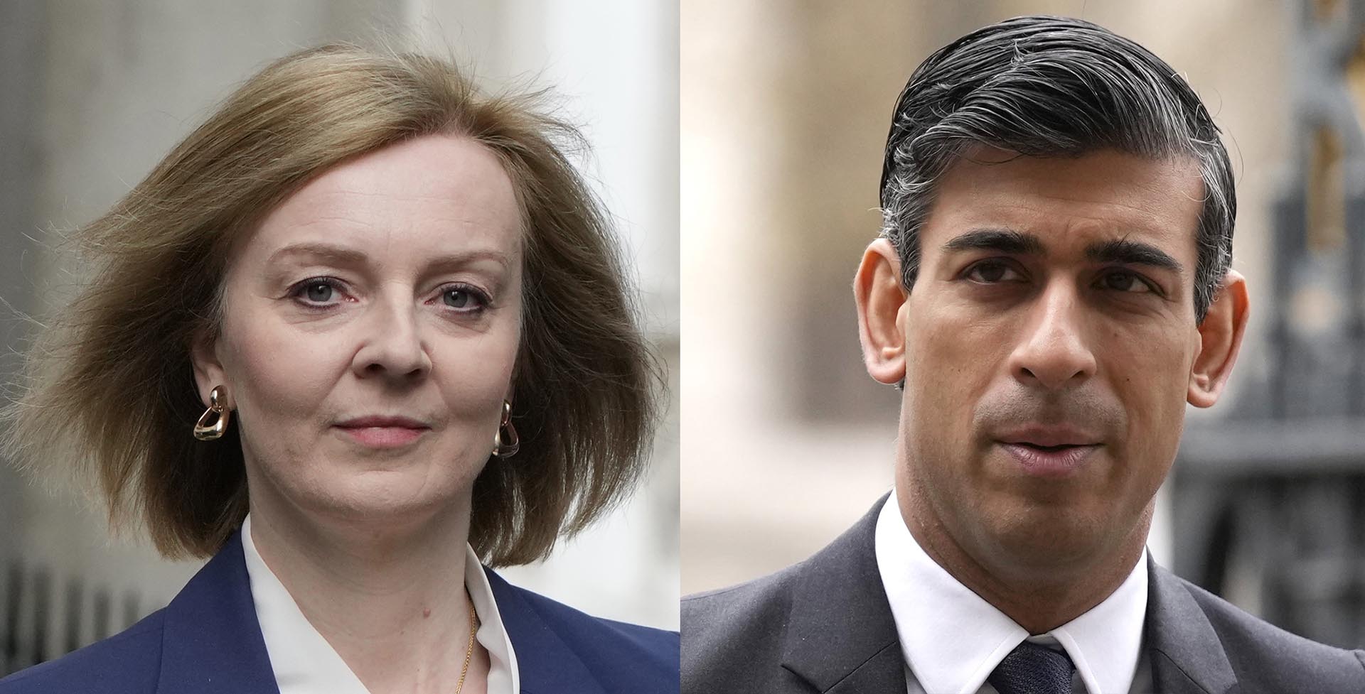 Liz Truss y Rishi Sunak, principales candidatos a sustituir a Boris Johnson