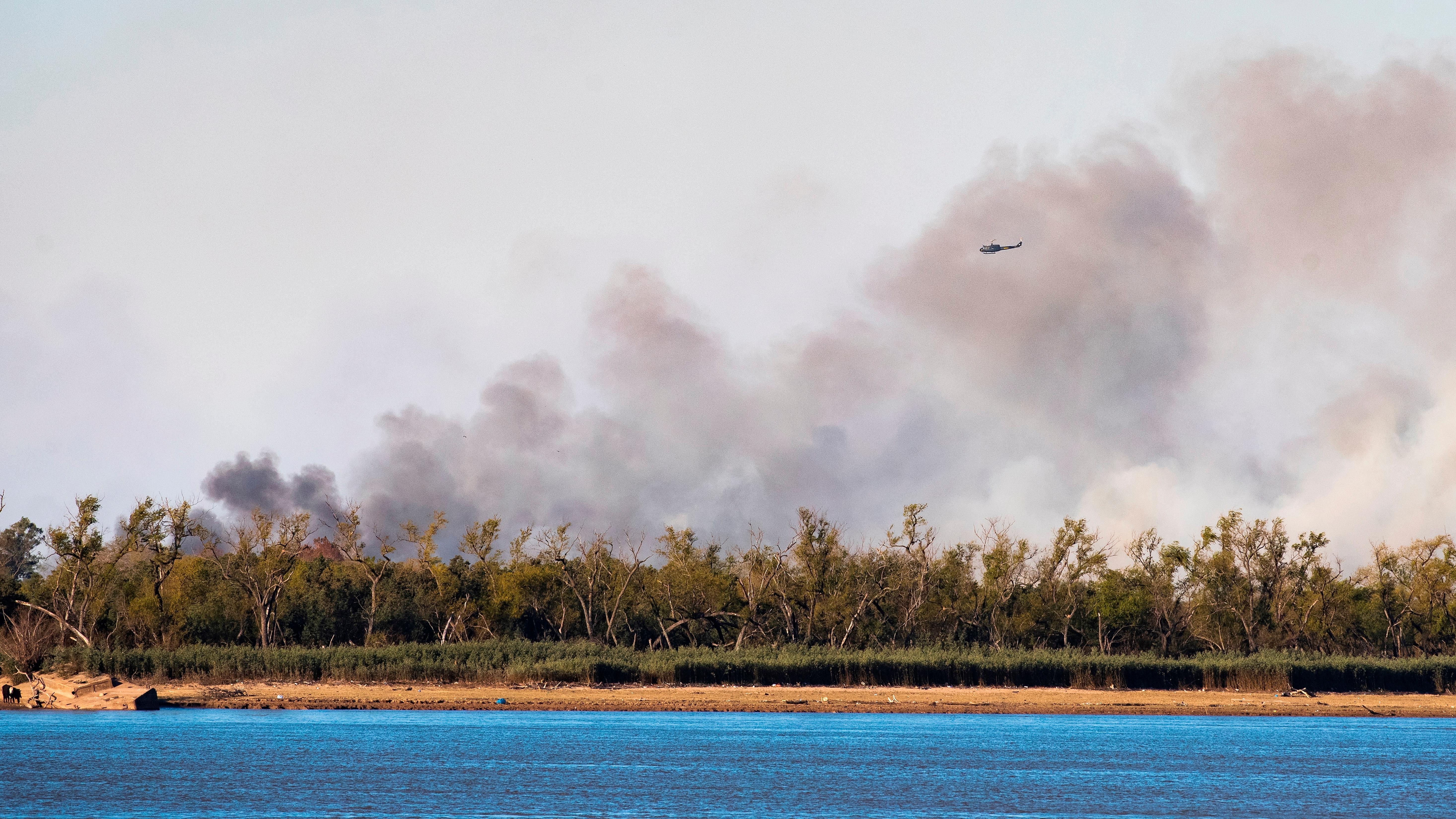 Una columna de humo se levanta debido a un incendio en el delta del río Paraná, cerca a Rosario (EFE/ Franco Trovato Fuoco/Archivo)
