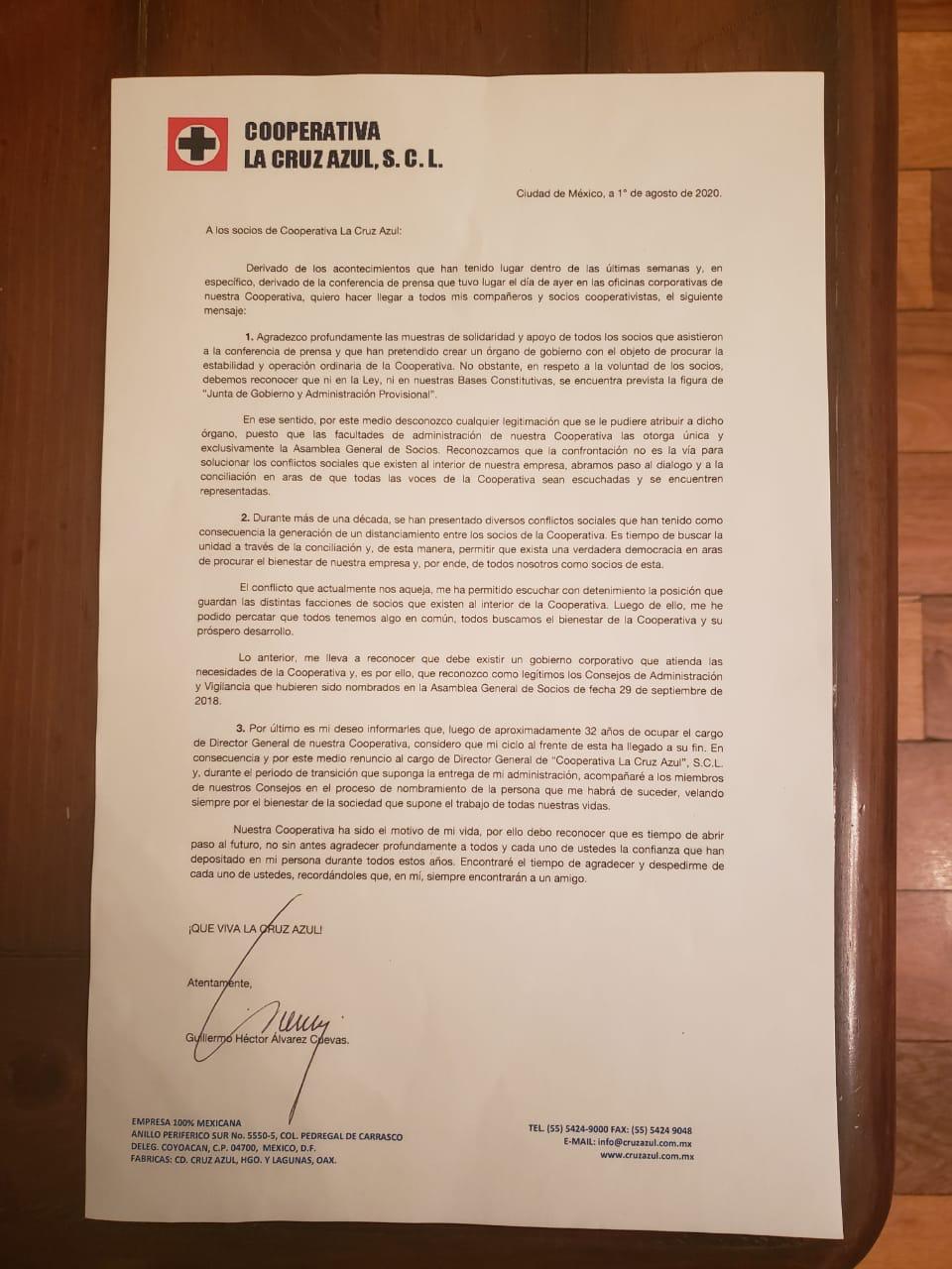 Billy Álvarez renunció a la Dirección General de la Cooperativa Cruz Azul (Foto: Twitter @CiroGomezL)