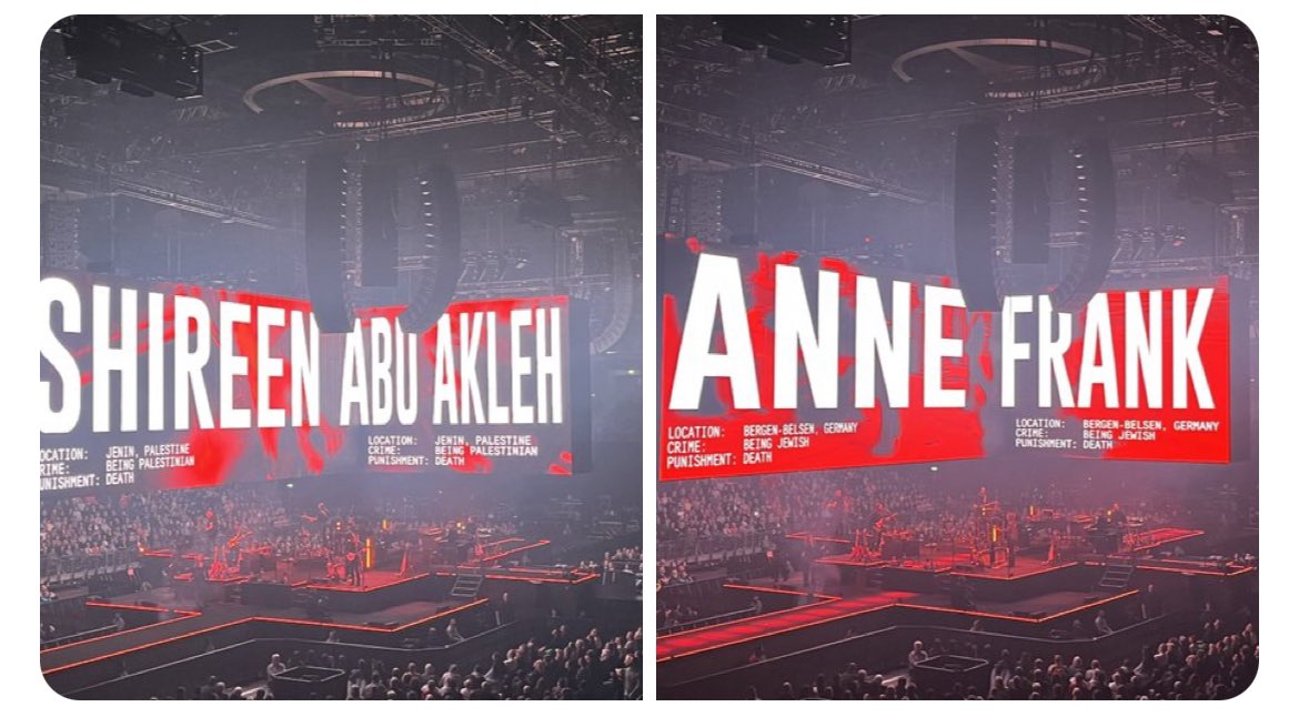 Roger Waters comparó a Ana Frank con Shireen Abu Akleh (Twitter: @dannydanon)