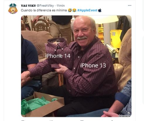 Internautas reaccionaron con memes a la presentación del iPhone 14 y los nuevos productos de Apple (Foto: Captura de pantalla Twitter)