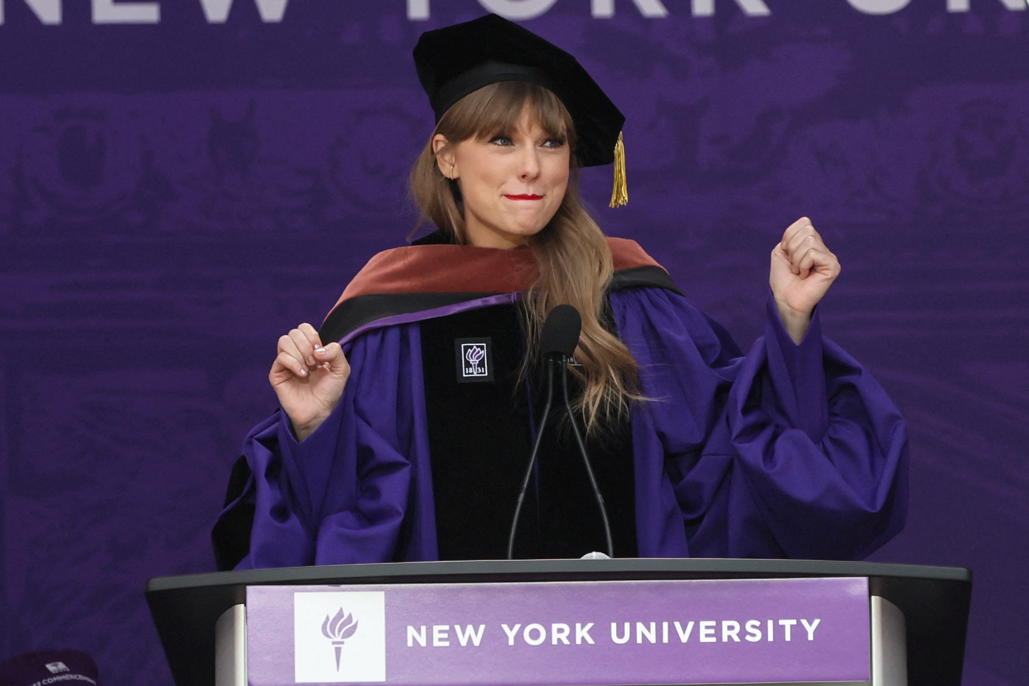 Taylor Swift recibió un doctorado Honoris Causa por la Universidad de NY

Foto: REUTERS/Shannon Stapleton