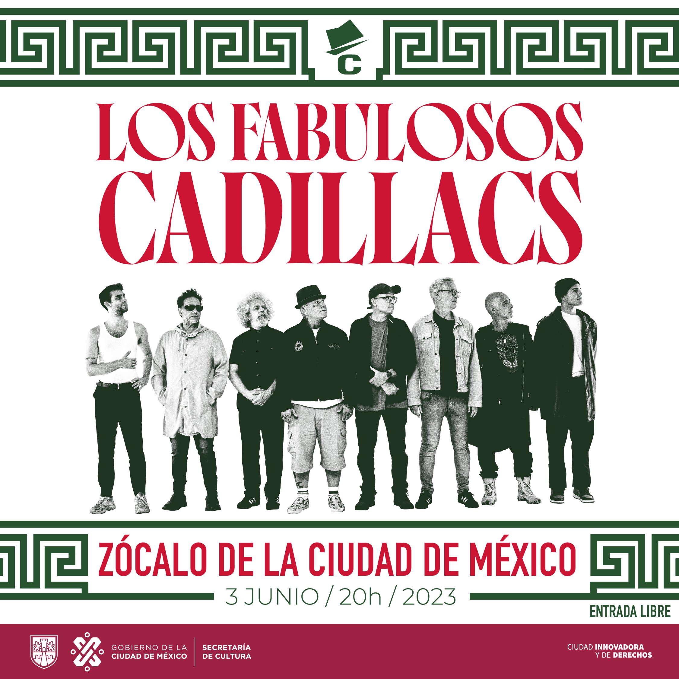 The next concert in the Zócalo of the CDMX will be that of Los Fabulosos Cadillacs.  (Twitter/@CulturaCiudadMx)