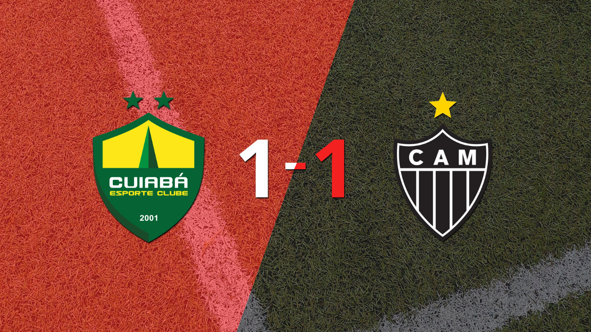 Atlético Mineiro logró sacar el empate a 1 gol en casa de Cuiabá