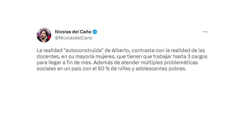 Nicolás del Caño utilizó sus redes personales para criticar al presidente Alberto Fernández
