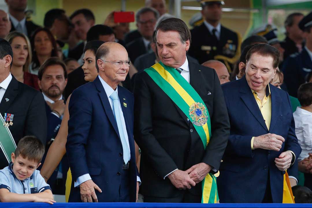 Edir Macedo con el presidente de Brasil, Jair Bolsonaro, en septiembre del 2019. El líder evangélico lo apoyó en la segunda vuelta de las elecciones de 2018.