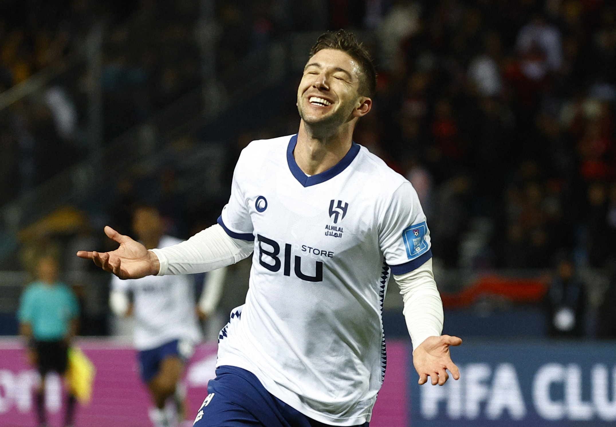 Vietto festeja el tercer gol en Tánger (REUTERS/Susana Vera)