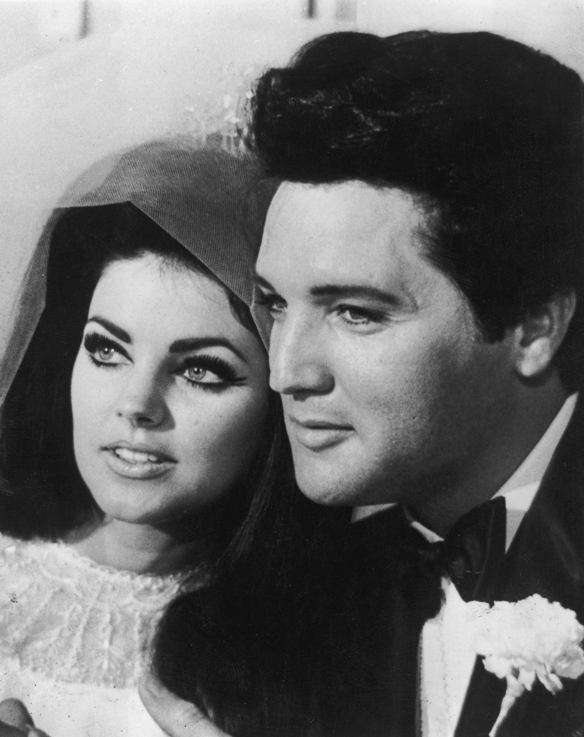 Another image of the King's wedding with Priscilla Beaulieu in Las Vegas; They say that when he met her she felt like a clumsy boy again (Photo by Keystone / Getty Images)