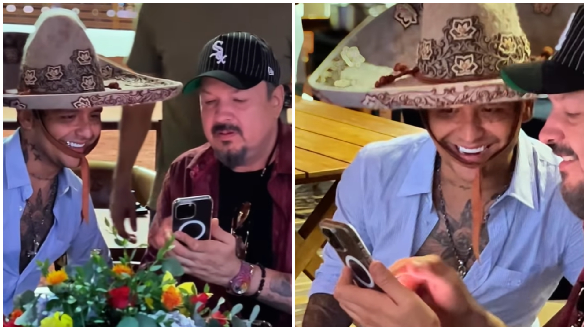 Pepe Aguilar presume a su yerno Christian Nodal y le enseña cómo usar un  sombrero charro; los critican: “Lo intentan mucho” - Infobae