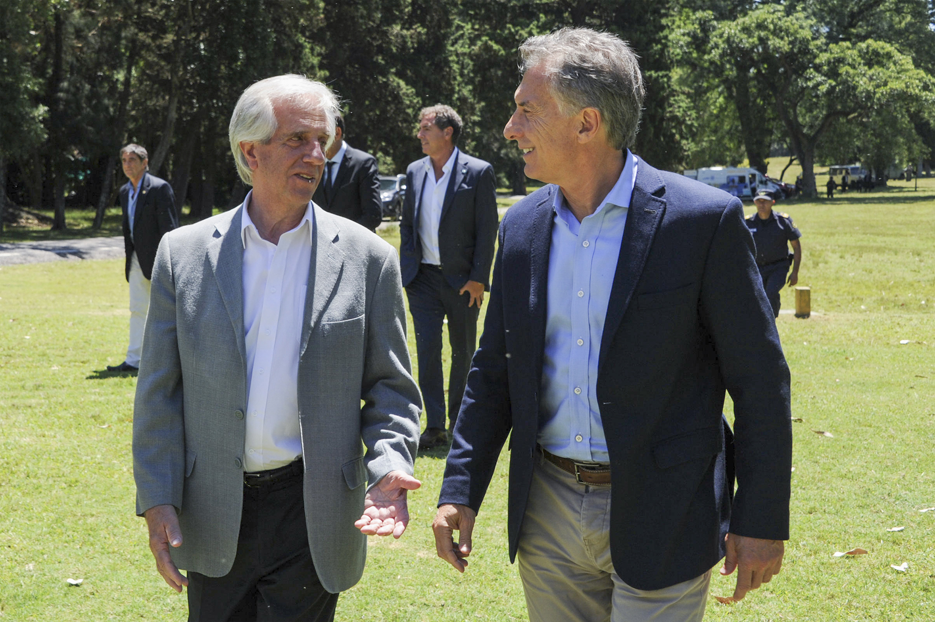 Encuentro de Vázquez con Mauricio Macri en Colonia
