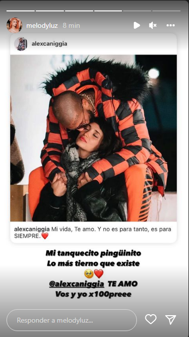 Melody Luz y Alex Caniggia más enamorados que nunca, en el reality y en las redes (Instagram)