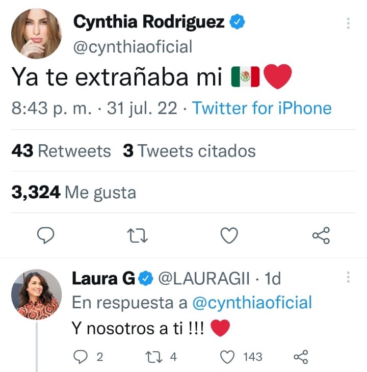 (Twitter Capture: cynthiaoficial)