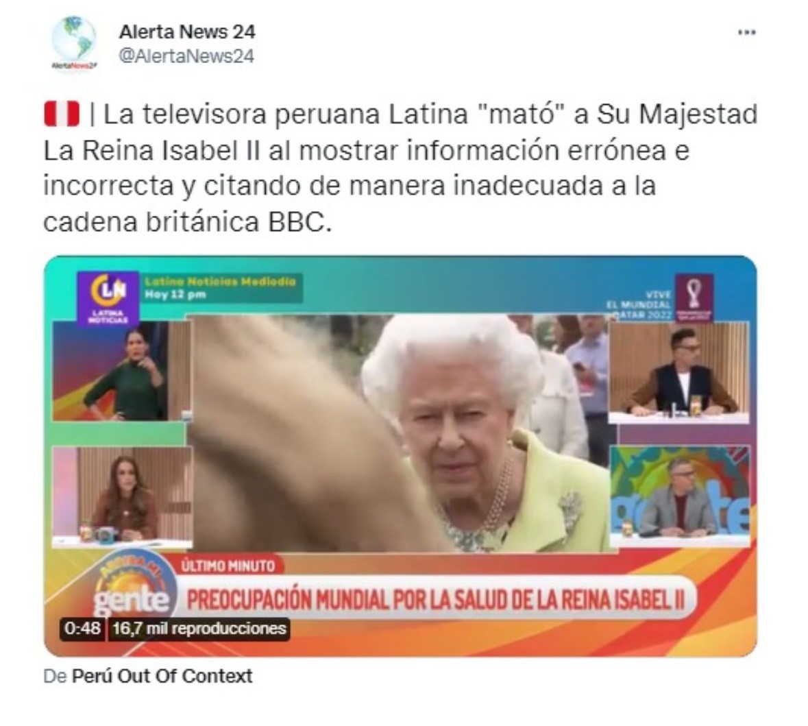 Reina Isabel Ii Latina Tv Lee En Vivo Una Fake News Y Anuncia Por Error Muerte De La Monarca 7683