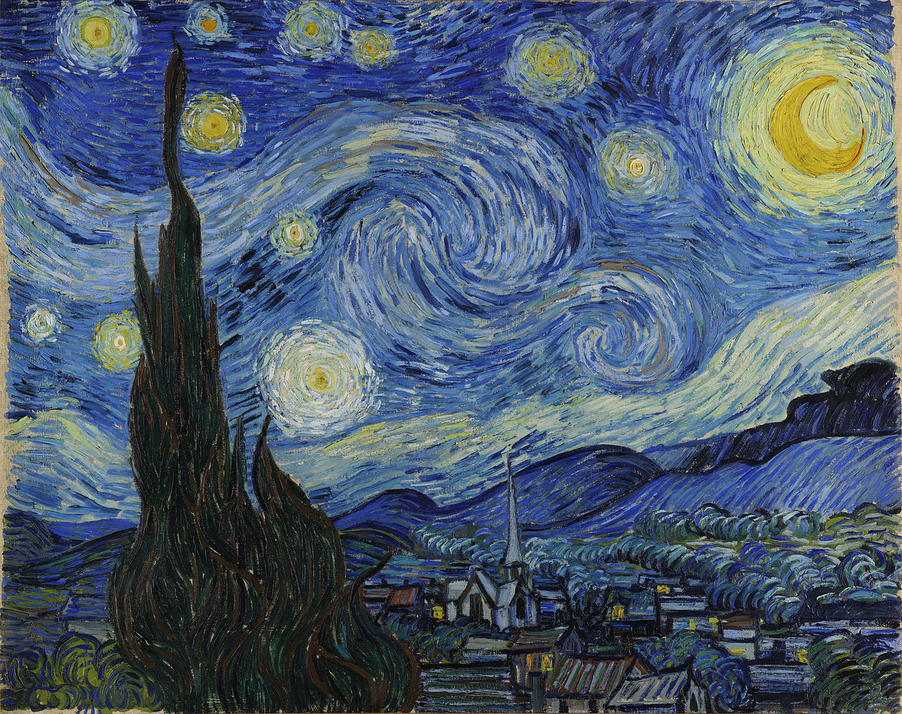 "La noche estrellada" (1889) de Van Gogh