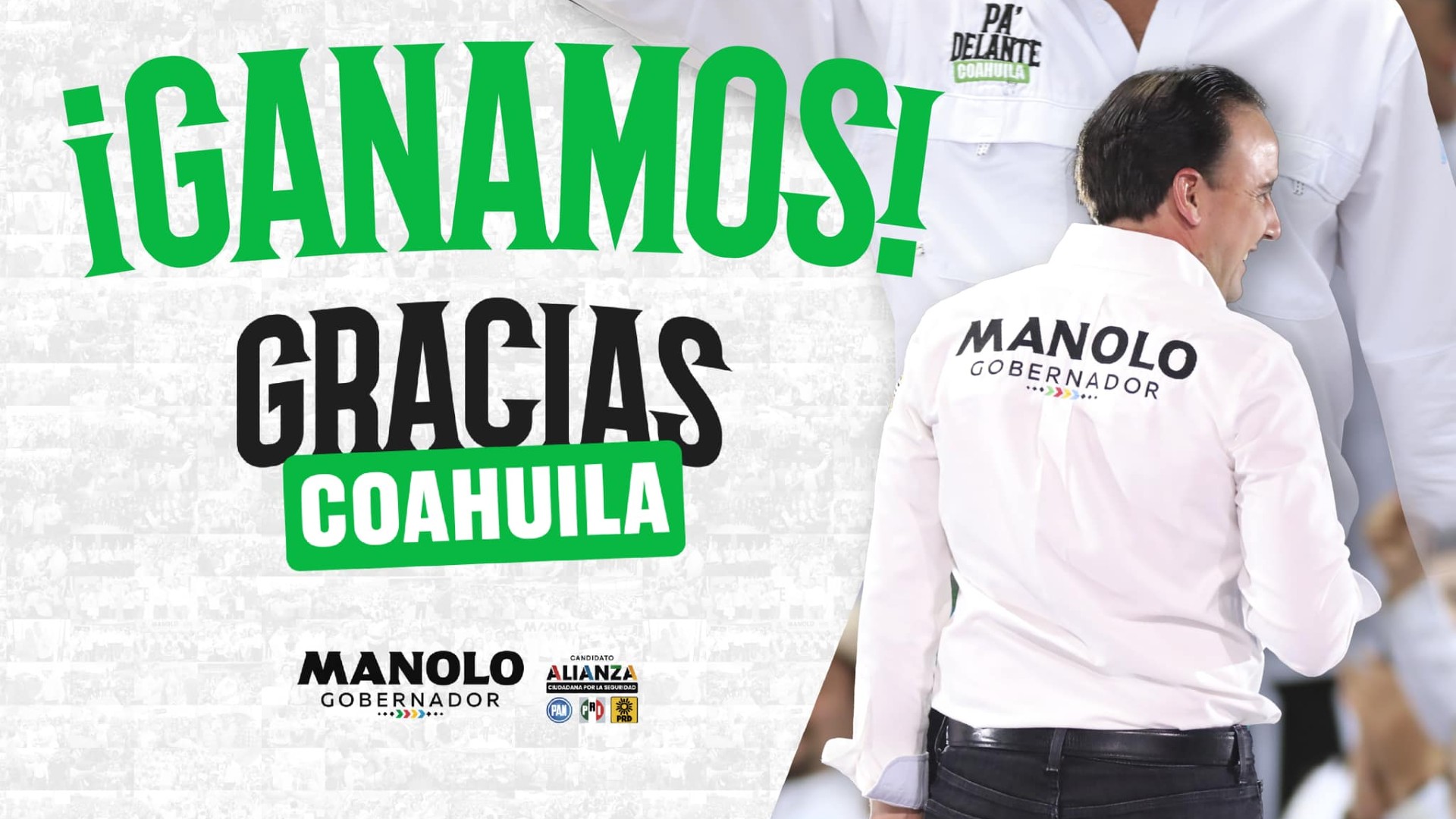 “Este triunfo es de ustedes”: así celebró la victoria Manolo Jiménez en Coahuila