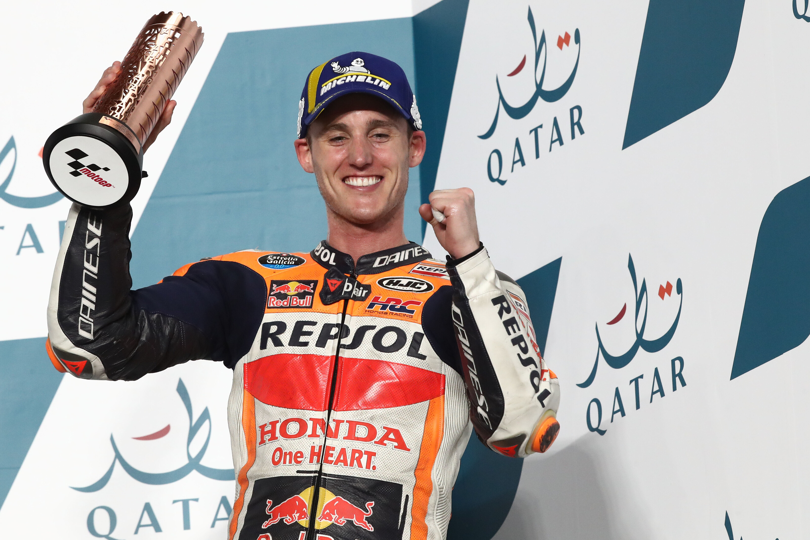 El español celebrando su podio de este año en Qatar (Prensa Red Bull)