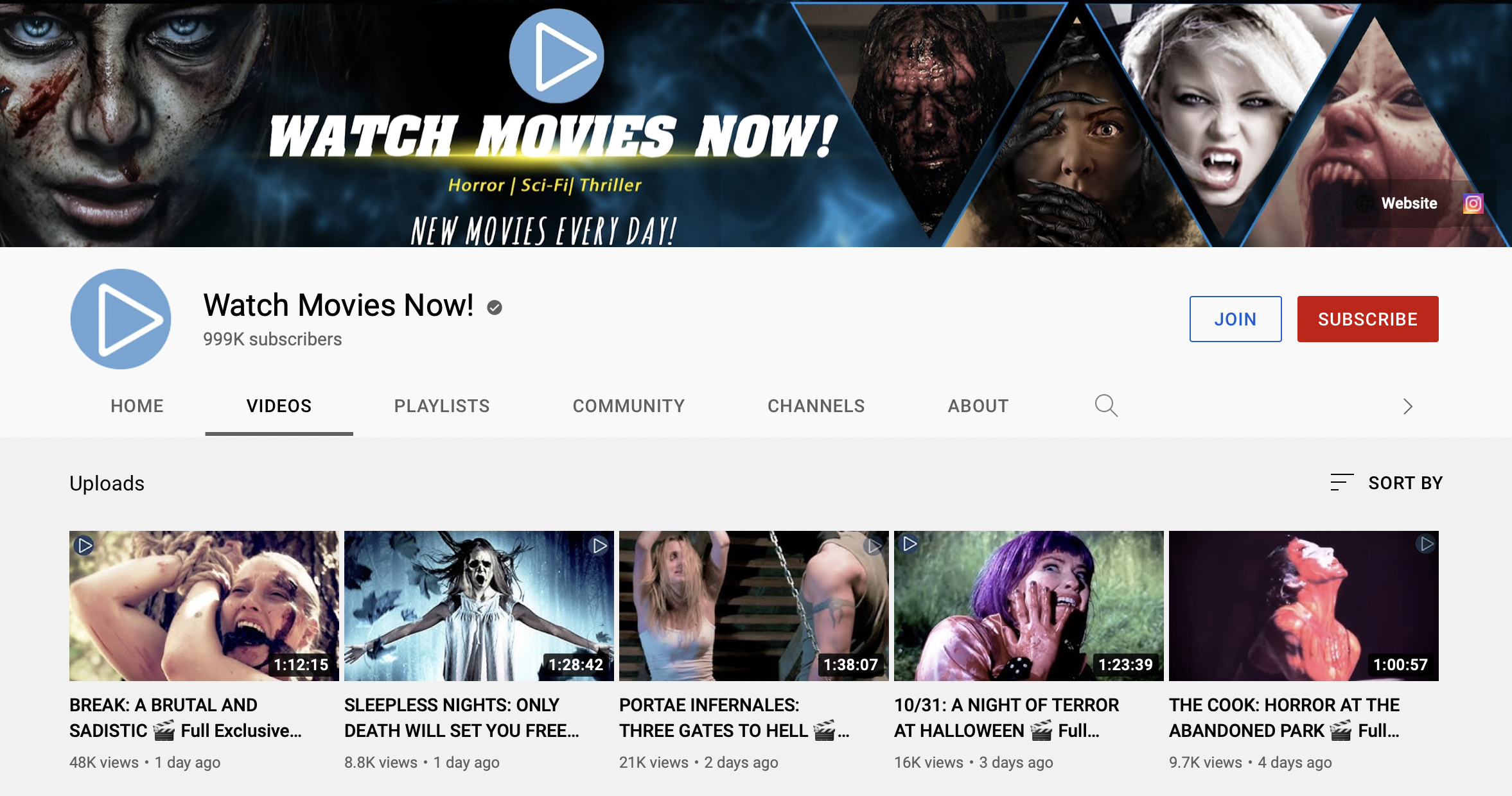 Canales de YouTube para ver películas de terror totalmente gratis. (foto: YouTube)