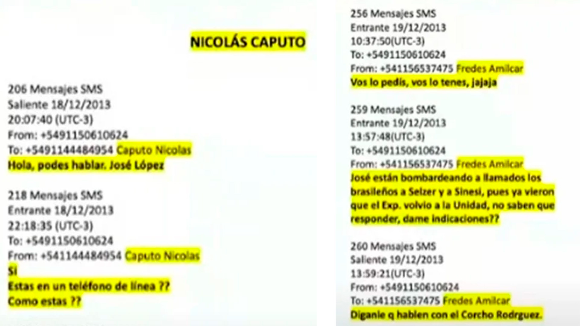 Algunos de los mensajes presentados por CFK