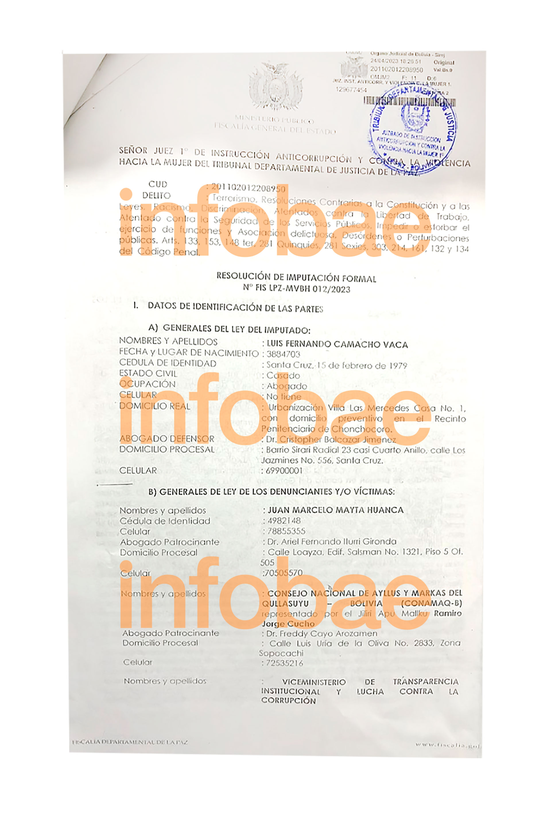 La imputación a Camacho por el paro de 36 días el año pasado