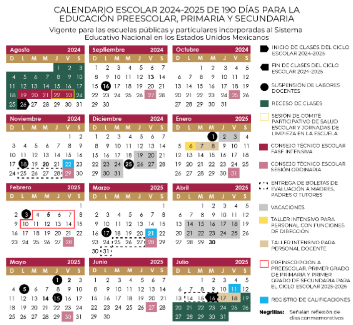 Calendario Sep 2025 A 2026 Mexico