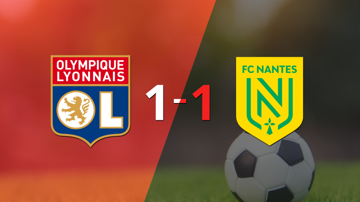 Nantes empató 1-1 en su visita a Olympique Lyon