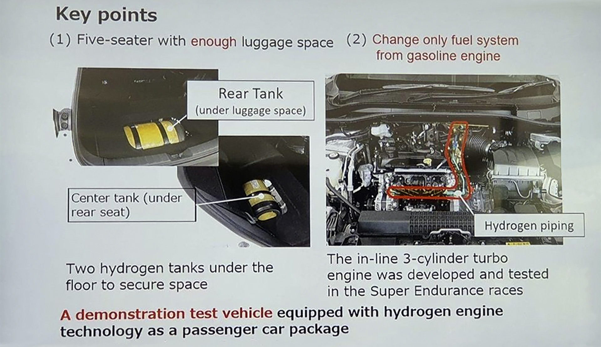 Los depósitos de hidrógeno líquido ocupan menos espacio y pueden tomar distintas formas, para ser alojados, por ejemplo, debajo del asiento trasero