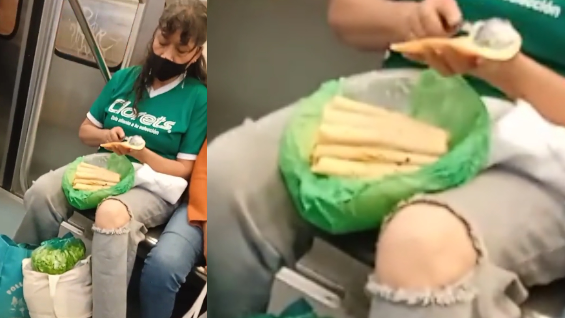 Mujer fue captada en el metro de la CDMX preparando tacos de papa y  usuarios la viralizaron: “Hay que aprovechar el tiempo” - Infobae