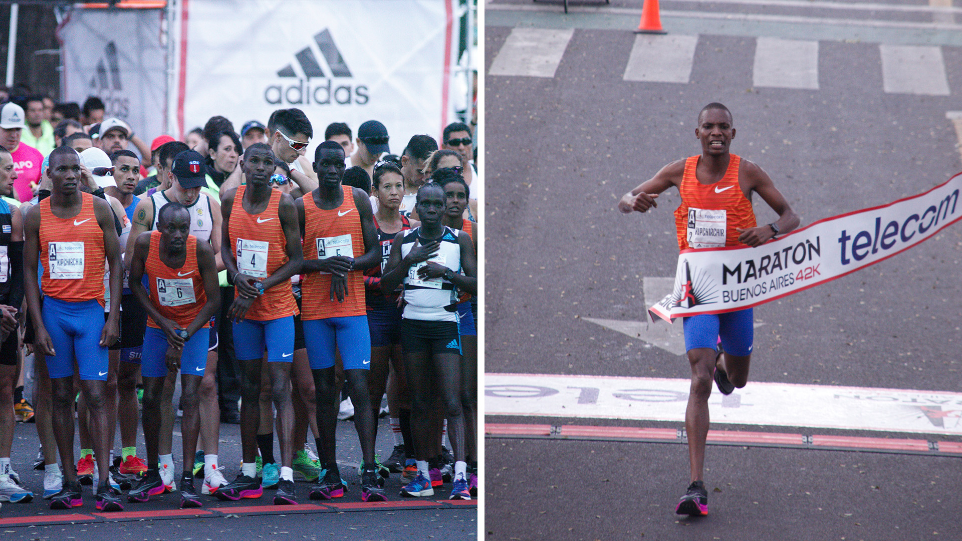Tres kenianos resultaron ganadores, posicionándose por delante de los cerca de 9.000 corredores que se dieron cita en la ciudad de Buenos Aires para competir en el Maratón Internacional de Buenos Aires / (Foto: Roberto Almeida)