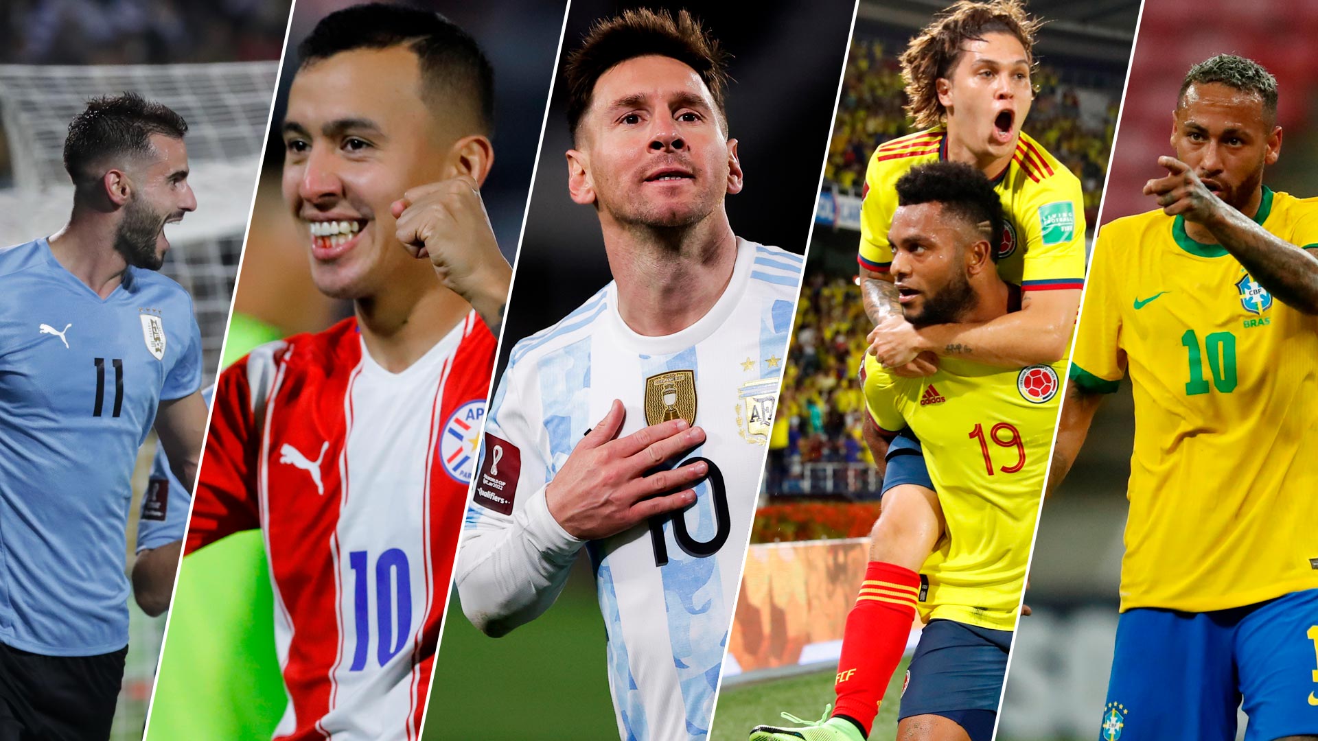 Uruguay, Paraguay, Argentina, Colombia y Brasil se impusieron en la Fecha 10 de las Eliminatorias (AFP-EFE)