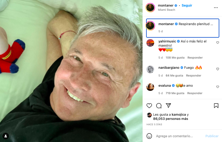 Ricardo Montaner compartió la primera fotografía junto a su nieta Índigo. Tomada de Instagram @montaner
