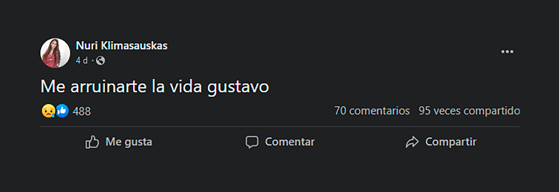 El sospechoso posteo de Nuri Klimasauskas