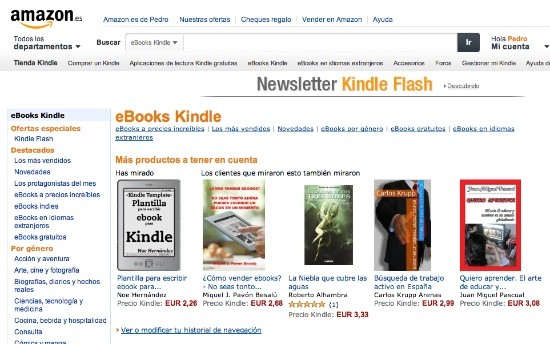 Libros electrónicos de Amazon Kindle. (foto: Nobbot)