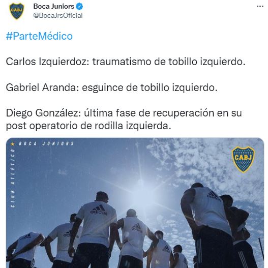 El parte médico oficial de Boca Juniors previo al partido contra Talleres