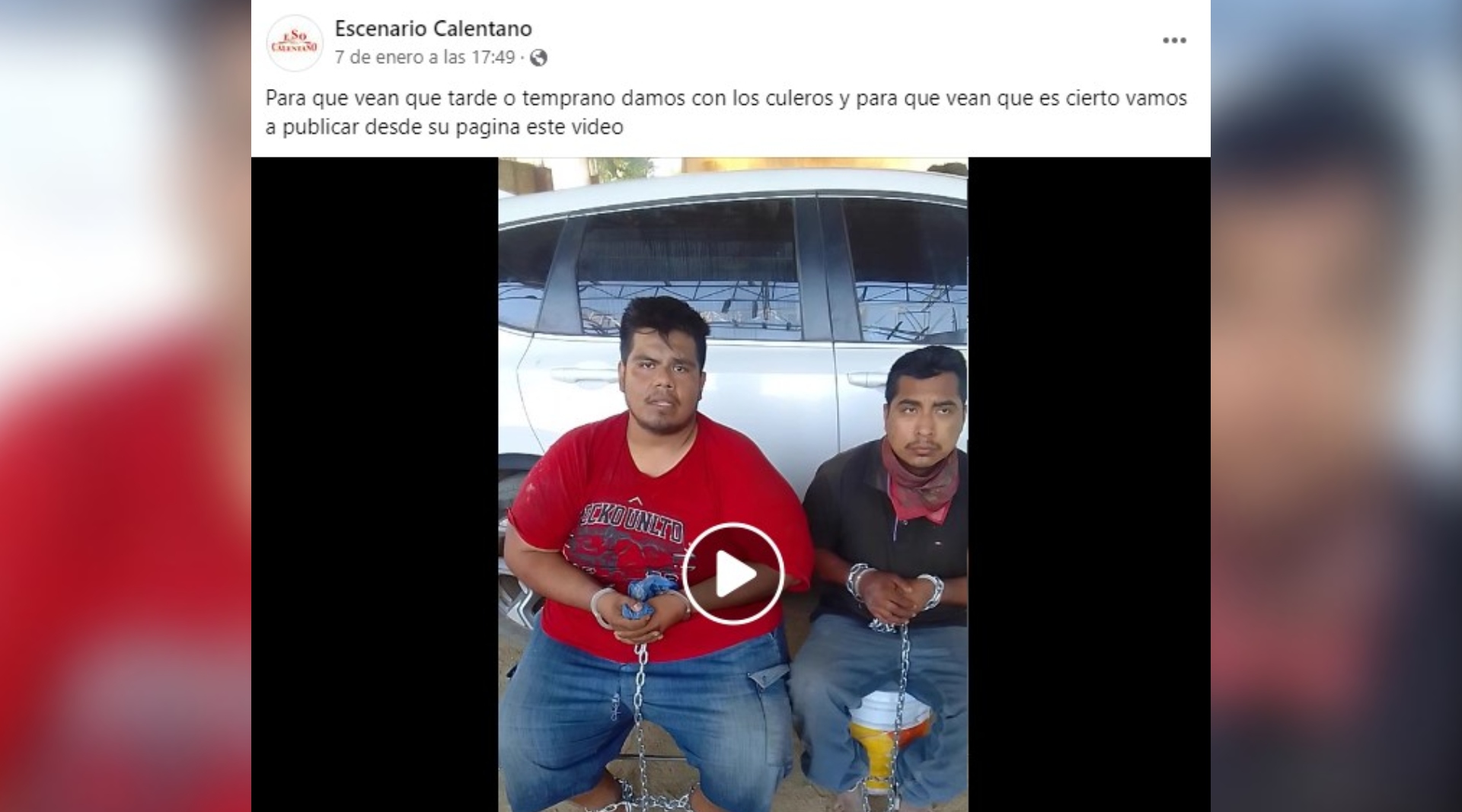 Fernando Moreno y Alan García también fueron privados de su libertad por supuestamente administrar la página Escenario Calentano (Facebook/Escenario Calentano)