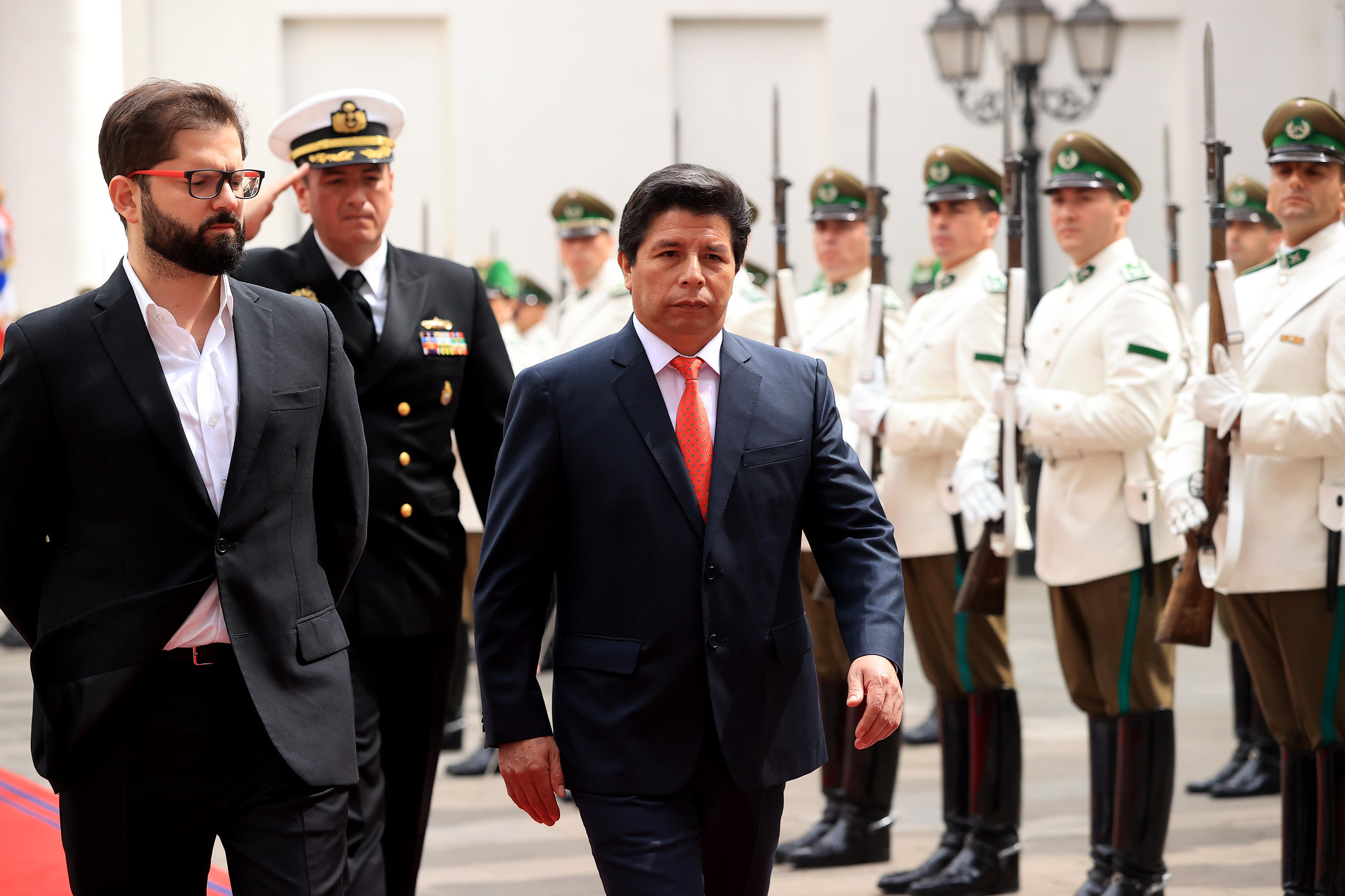Pedro Castillo logró asistir a este encuentro binacional luego que el Congreso aprobara su salida del país. (Presidencia Perú)