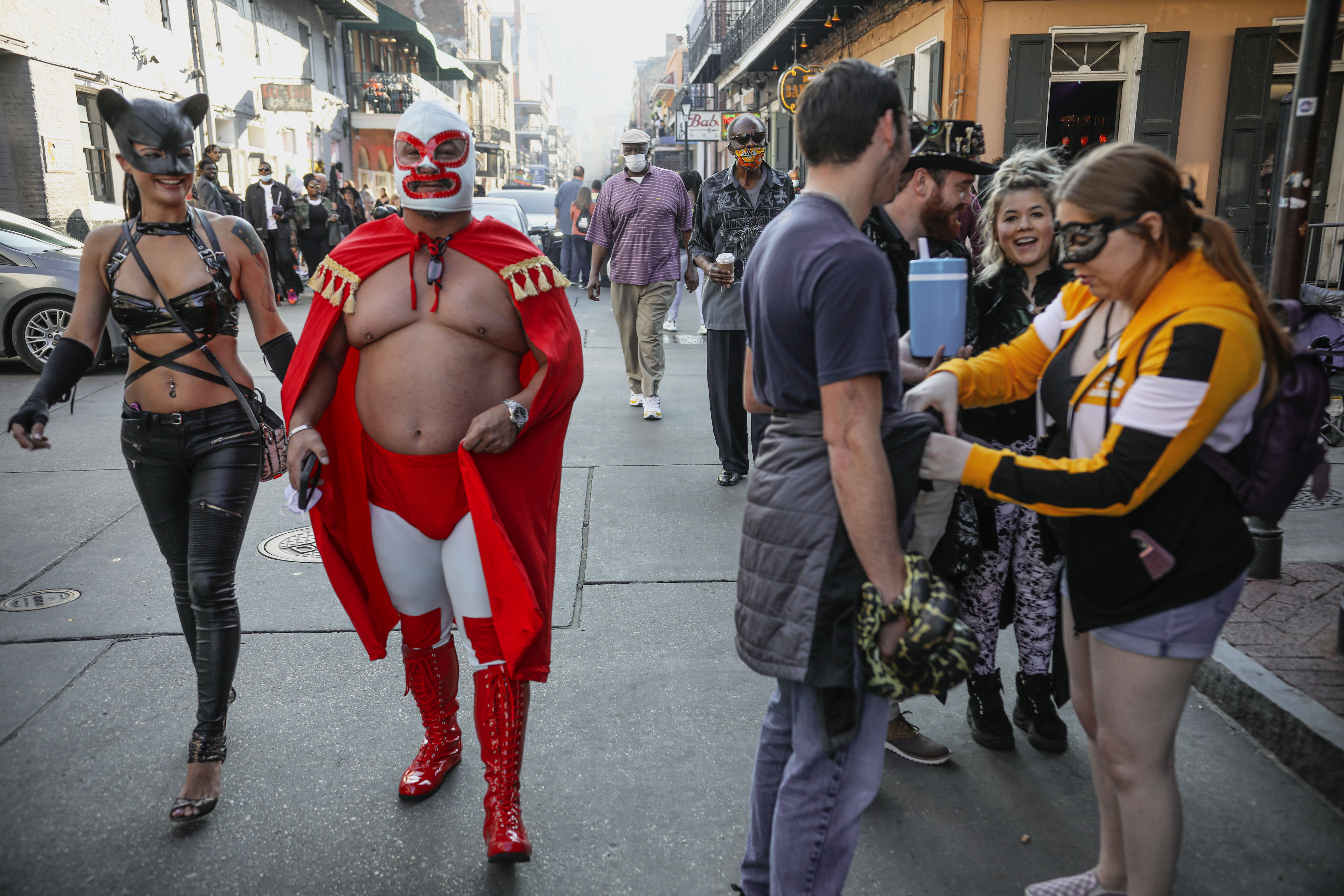 Los disfraces en el Barrio Francés de Nueva Orleans