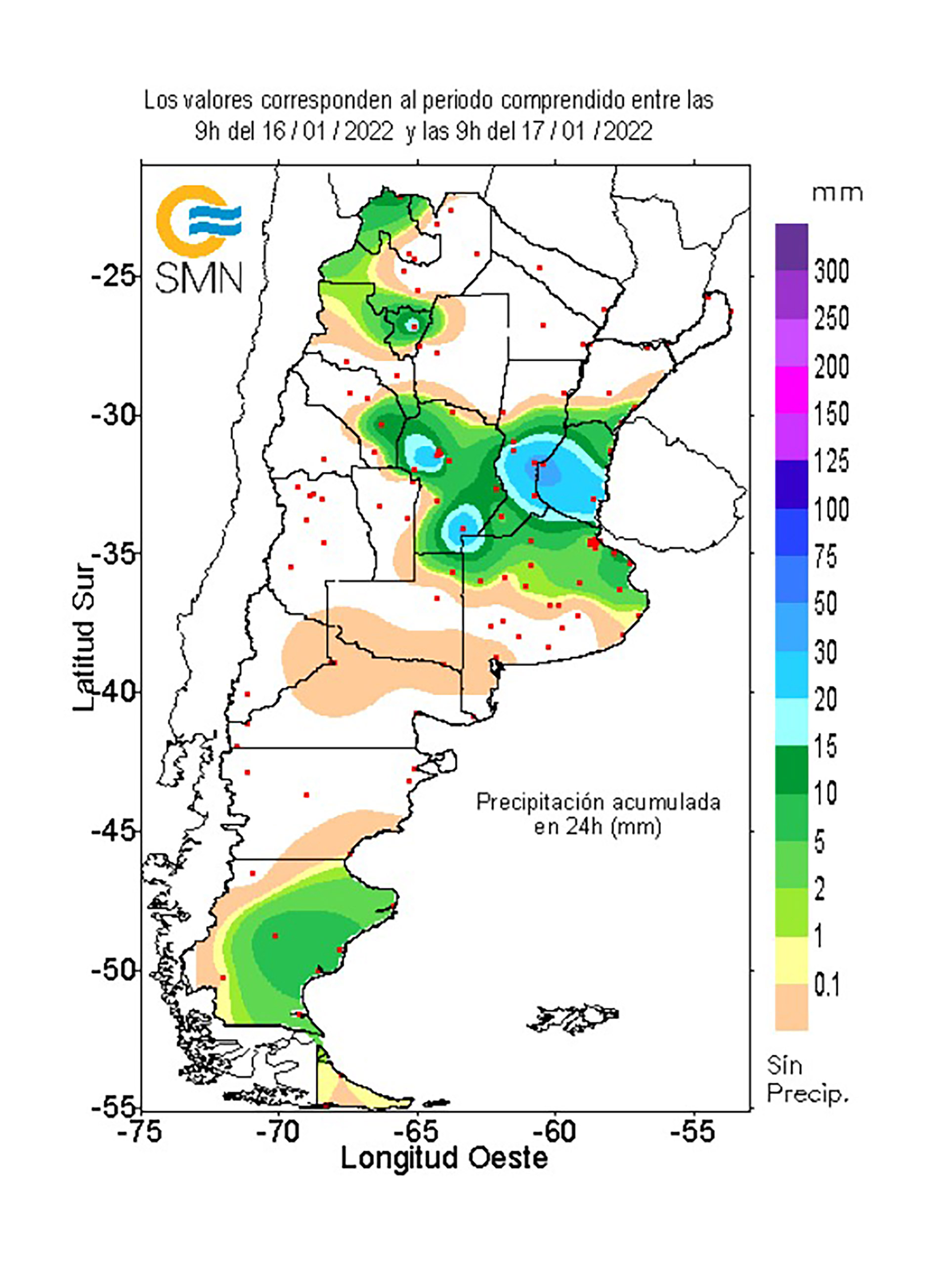 Lluvias en todo el país. (SMN)