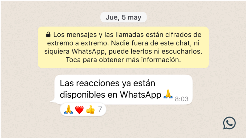 Cómo desactivar las reacciones de WhatsApp