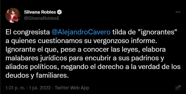 Silvina Robles Twitter.