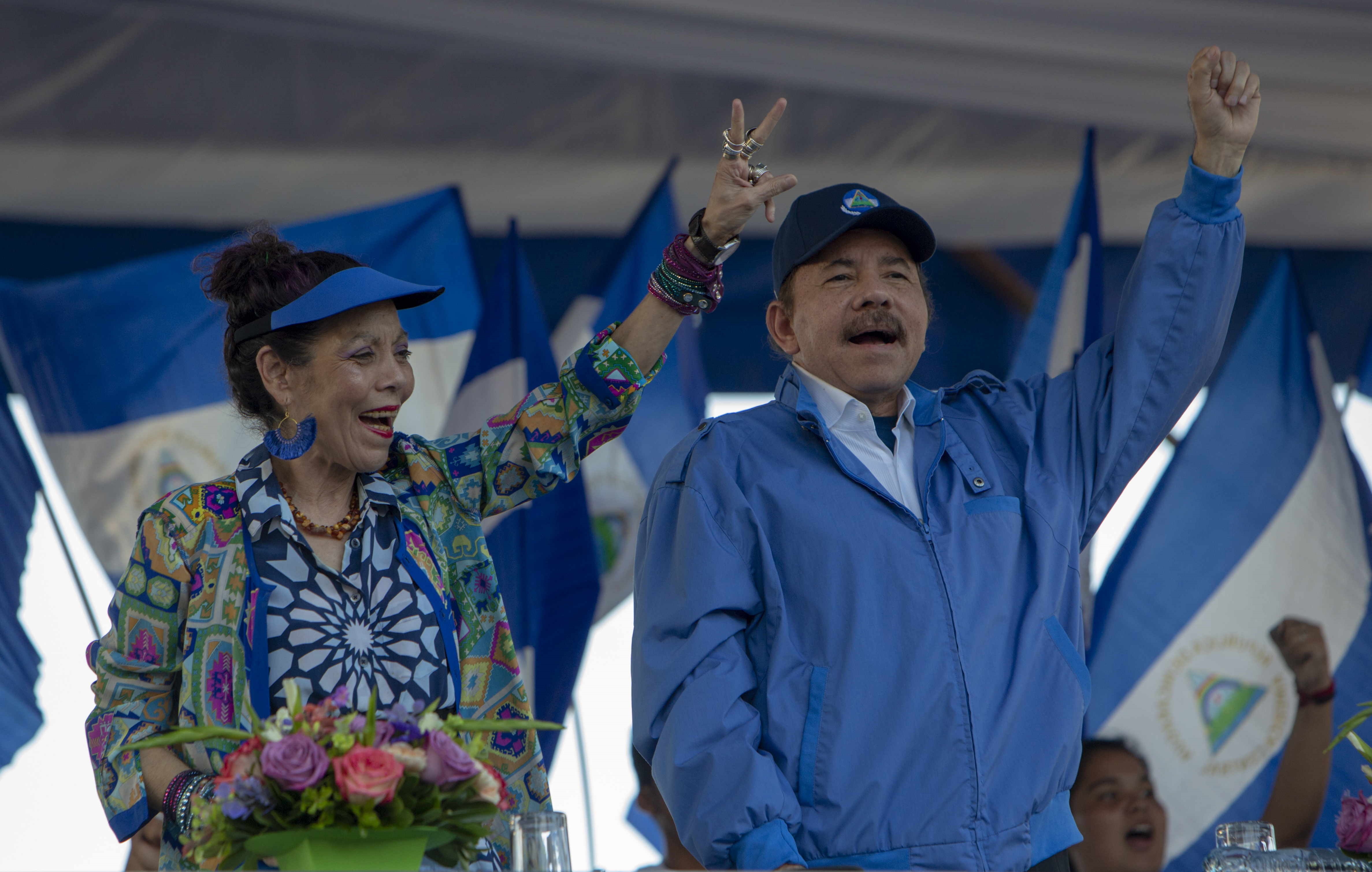 Daniel Ortega y Rosario Murillo. Foto: EFE/Jorge Torres