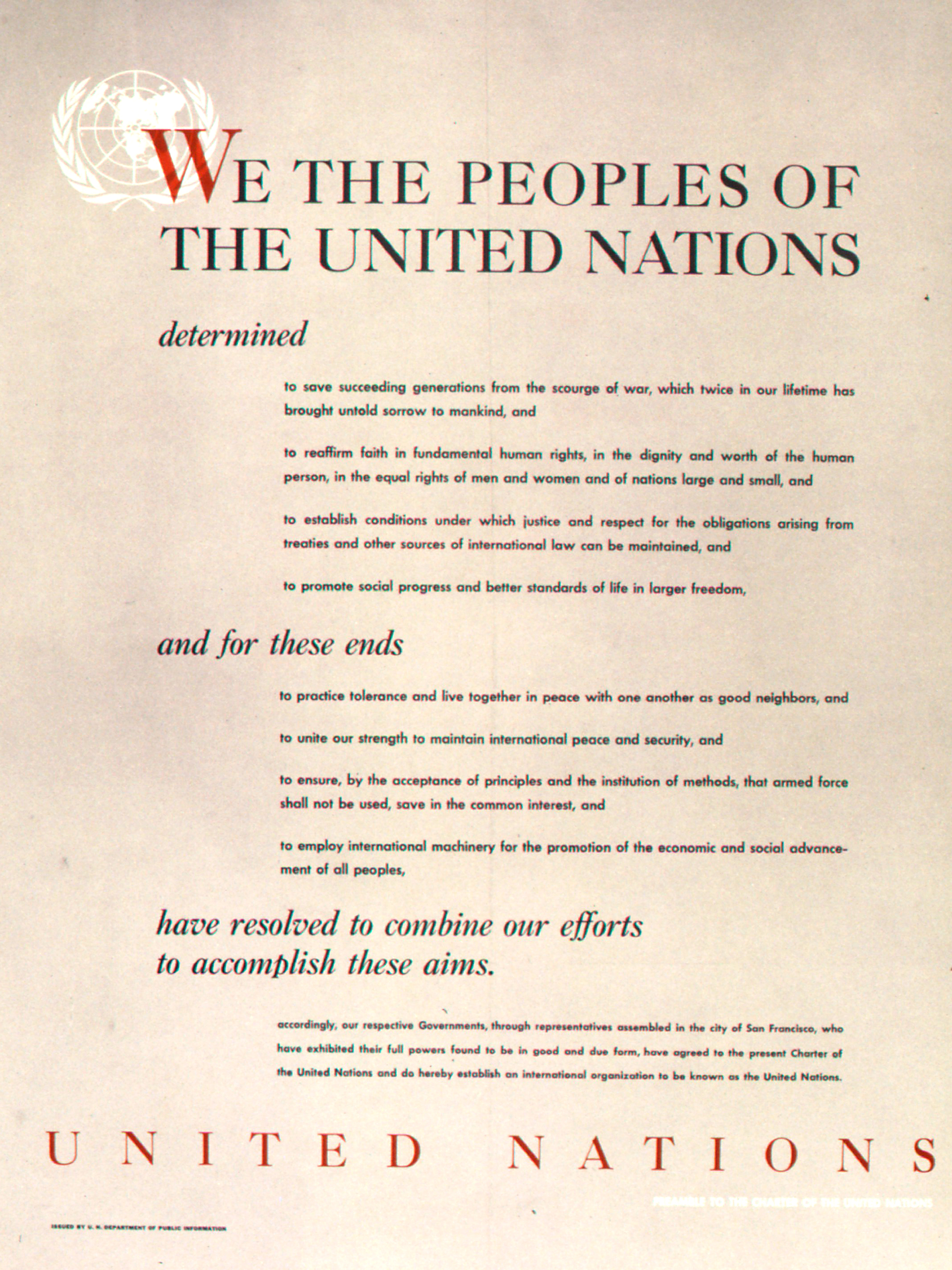 Preámbulo de la Carta de las Naciones Unidas
