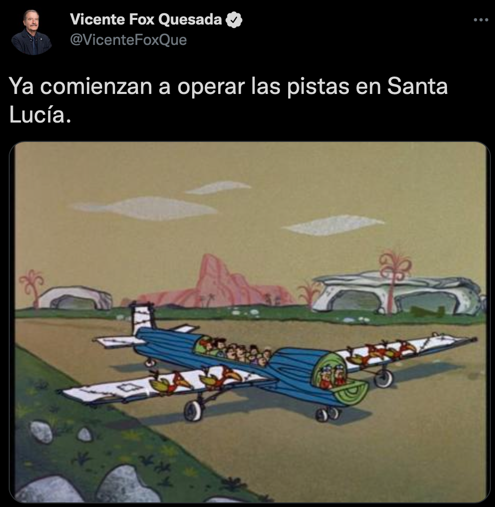 El ex presidente de México se burló del inicio de las operaciones en el aeropuerto de Santa Lucía (Foto: Twitter/@VicenteFoxQue)