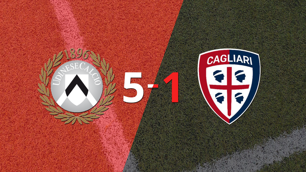 Con triplete de Beto, Udinese goleó a Cagliari 5-1