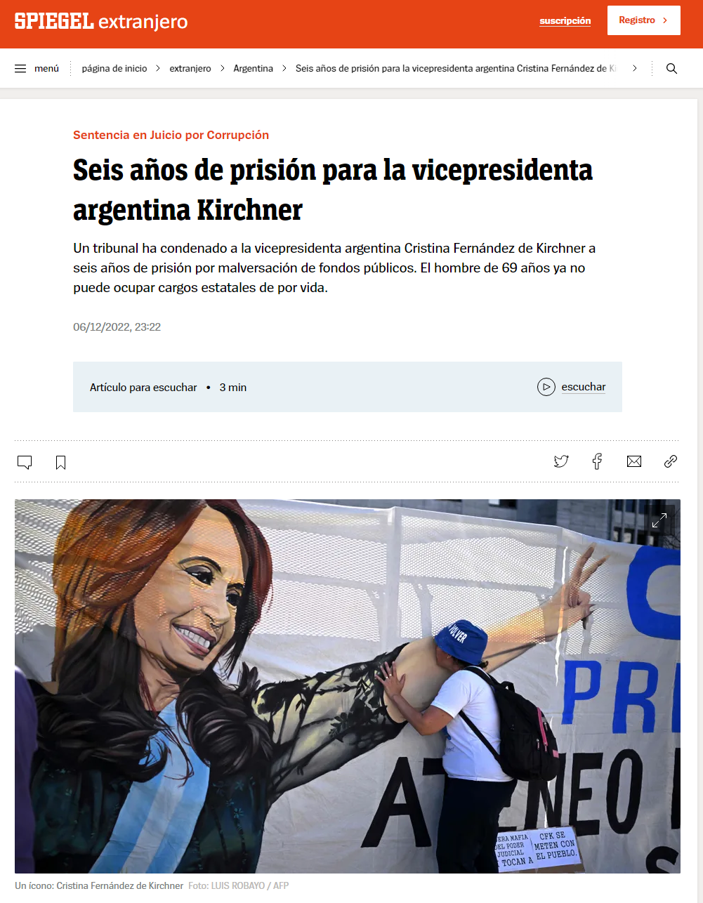 Der Spiegel sobre la condena a Cristina Fernández de Kirchner
